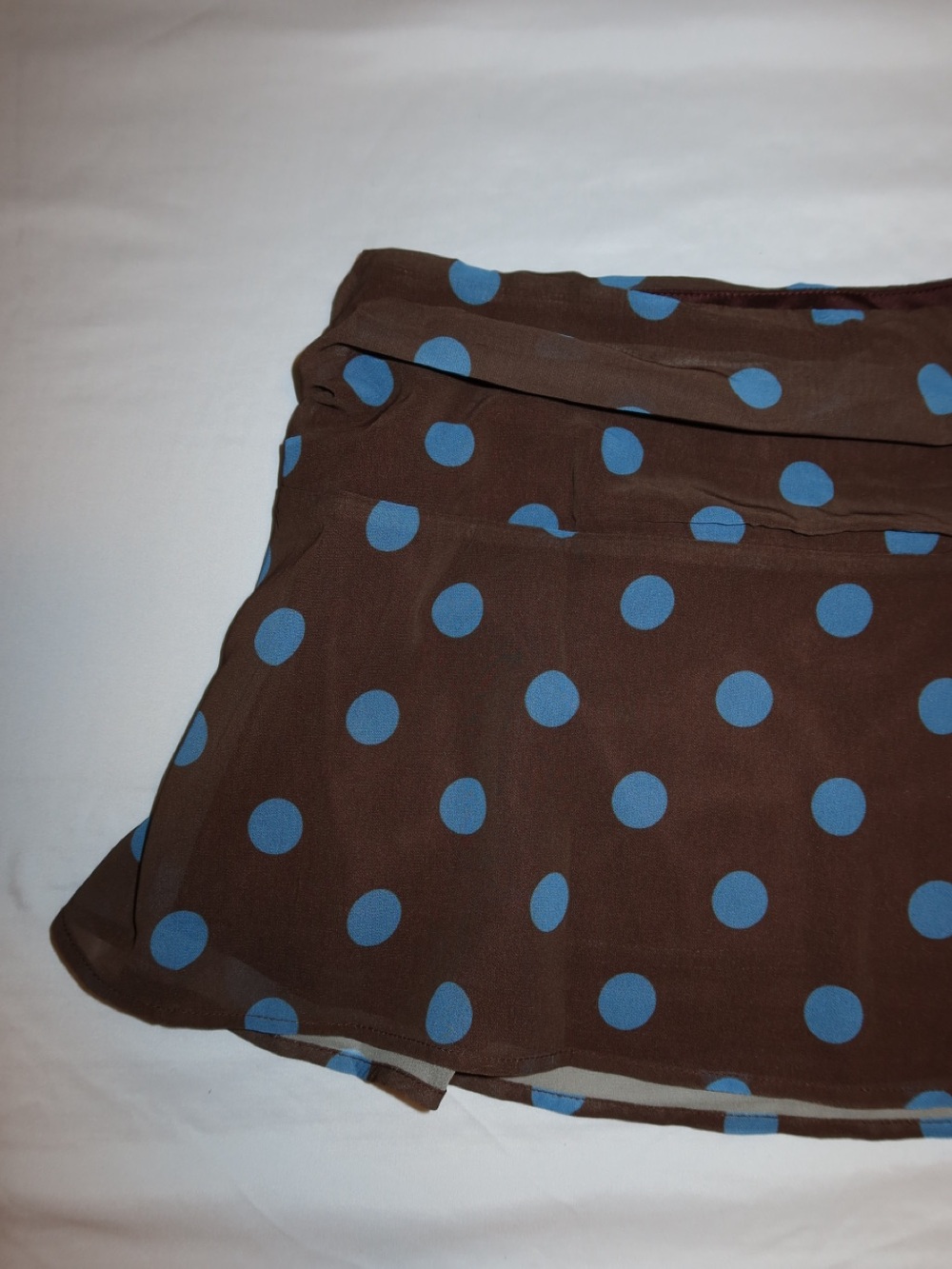 Princess Polly Brown Mini Skirt with Blue Polka Dots - Picture 2 of 5